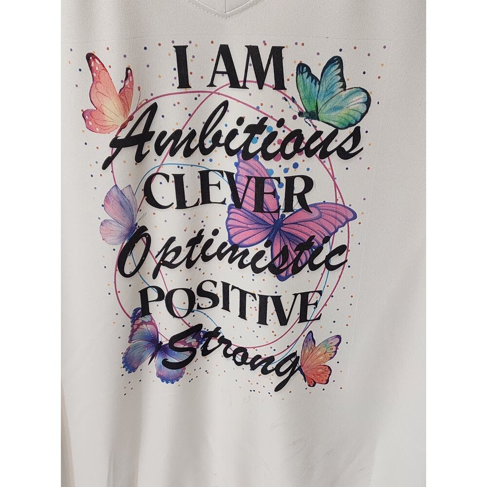 Positive Affirmation Tank Top Juniors M 5-7 Sublimation design on soft Polyester